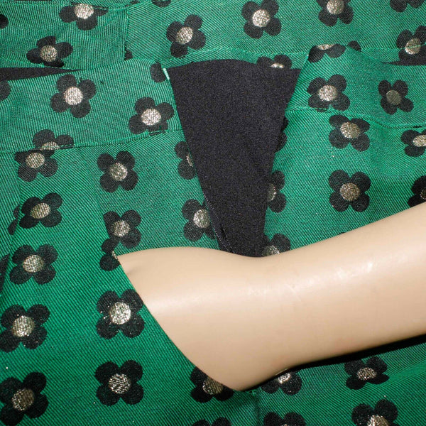 HD In Paris NEW $128 Sz 10 Green Black Gold Pocketed 100% Polyester Skirt