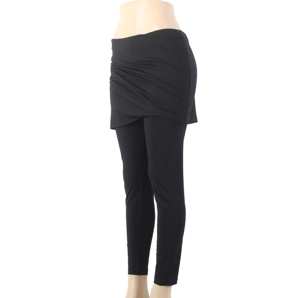 Cabi Pant Sz M x 29 Black Pull On Modal Cotton Spandex Skirted  Skort Pant