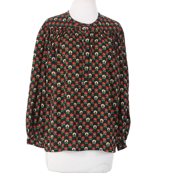 Antik Batik Top NEW $262 Melo Sz XS/36 Black Red Tan Floral 100% Viscose Top