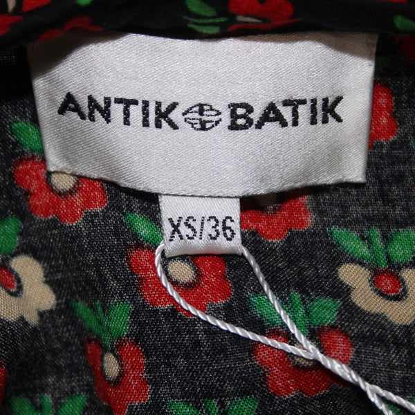 Antik Batik Top NEW $262 Melo Sz XS/36 Black Red Tan Floral 100% Viscose Top
