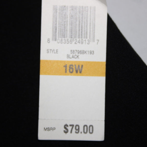 INC NEW $79 Sz 16W x 30 Black Pockets Cotton Lycra Spandex Casual Pant