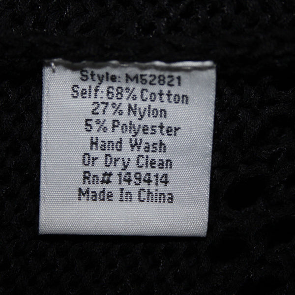 Johnny Was Sz OS Black Knit Sleeveless Side Slit Tasseled Cotton Polyester Top