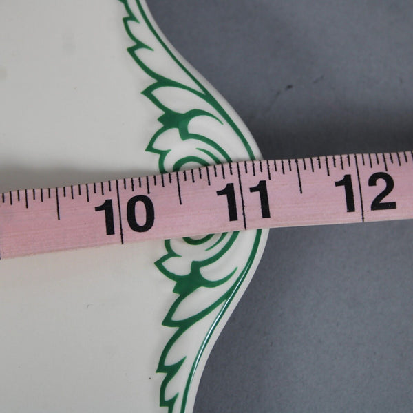 Spode White Green Multi Color Christmas Tree Square Dessert Cake 11" Plate
