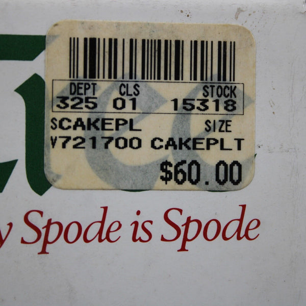 Spode White Green Multi Color Christmas Tree Square Dessert Cake 11" Plate