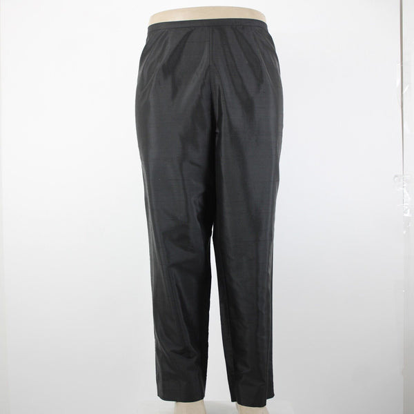 Sutton Studio NEW $69 Sz 18 x 29 Black Unlined Button Closure 100% Silk Pant