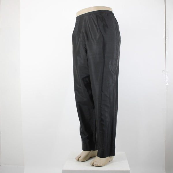 Sutton Studio NEW $69 Sz 18 x 29 Black Unlined Button Closure 100% Silk Pant