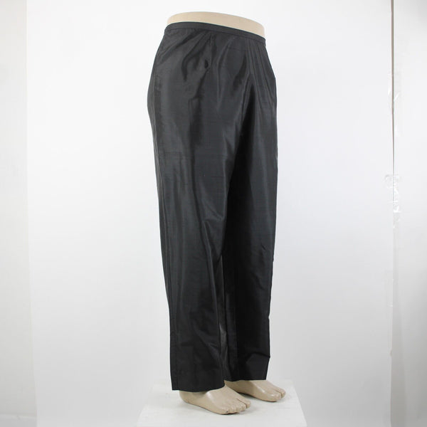 Sutton Studio NEW $69 Sz 18 x 29 Black Unlined Button Closure 100% Silk Pant