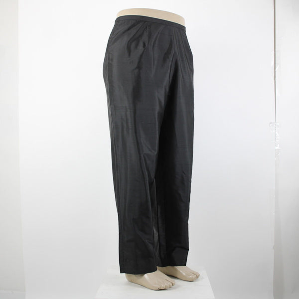 Sutton Studio NEW $69 Sz 18 x 29 Black Unlined Button Closure 100% Silk Pant