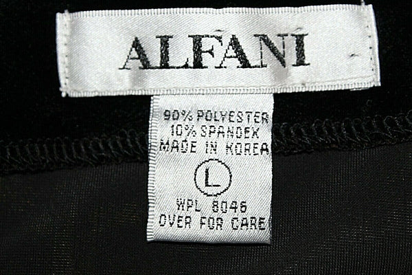 Alfani Sz L Black Stretch Velvet Hook n Eye Closure Poly Spandex Cardigan