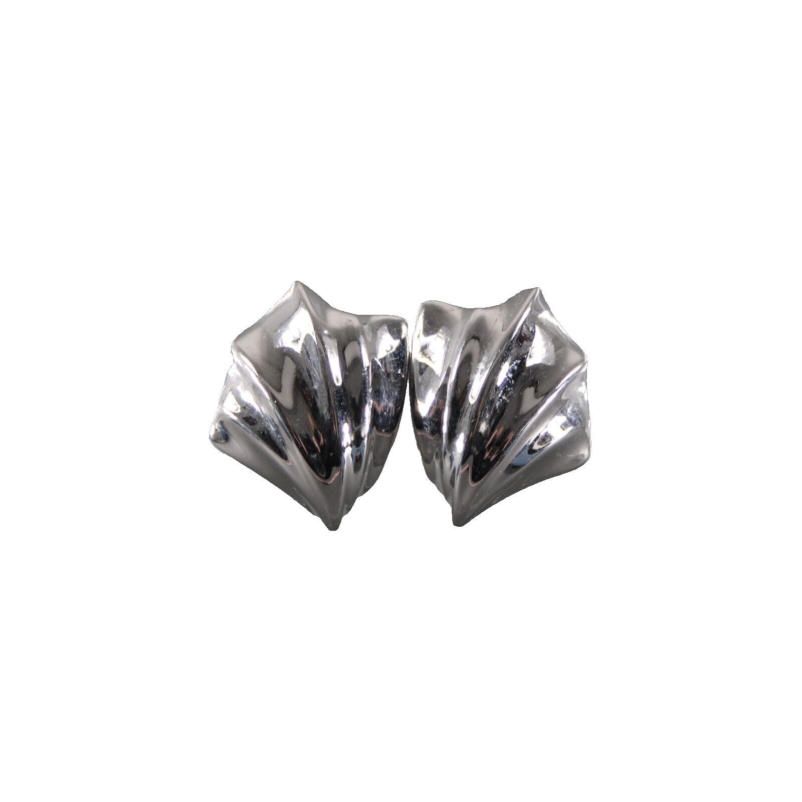 Trifari Silvertone 1.5" Huggie Clip On Earrings