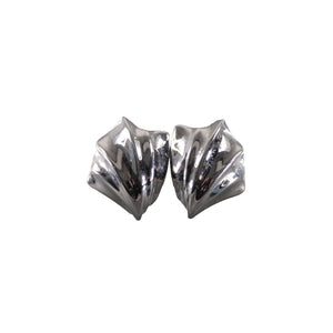 Trifari Silvertone 1.5" Huggie Clip On Earrings