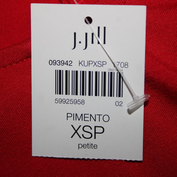 J Jill NEW Sz XSP Pimento Red Sleeveless Pleated Rayon Lycra Spandex Dress