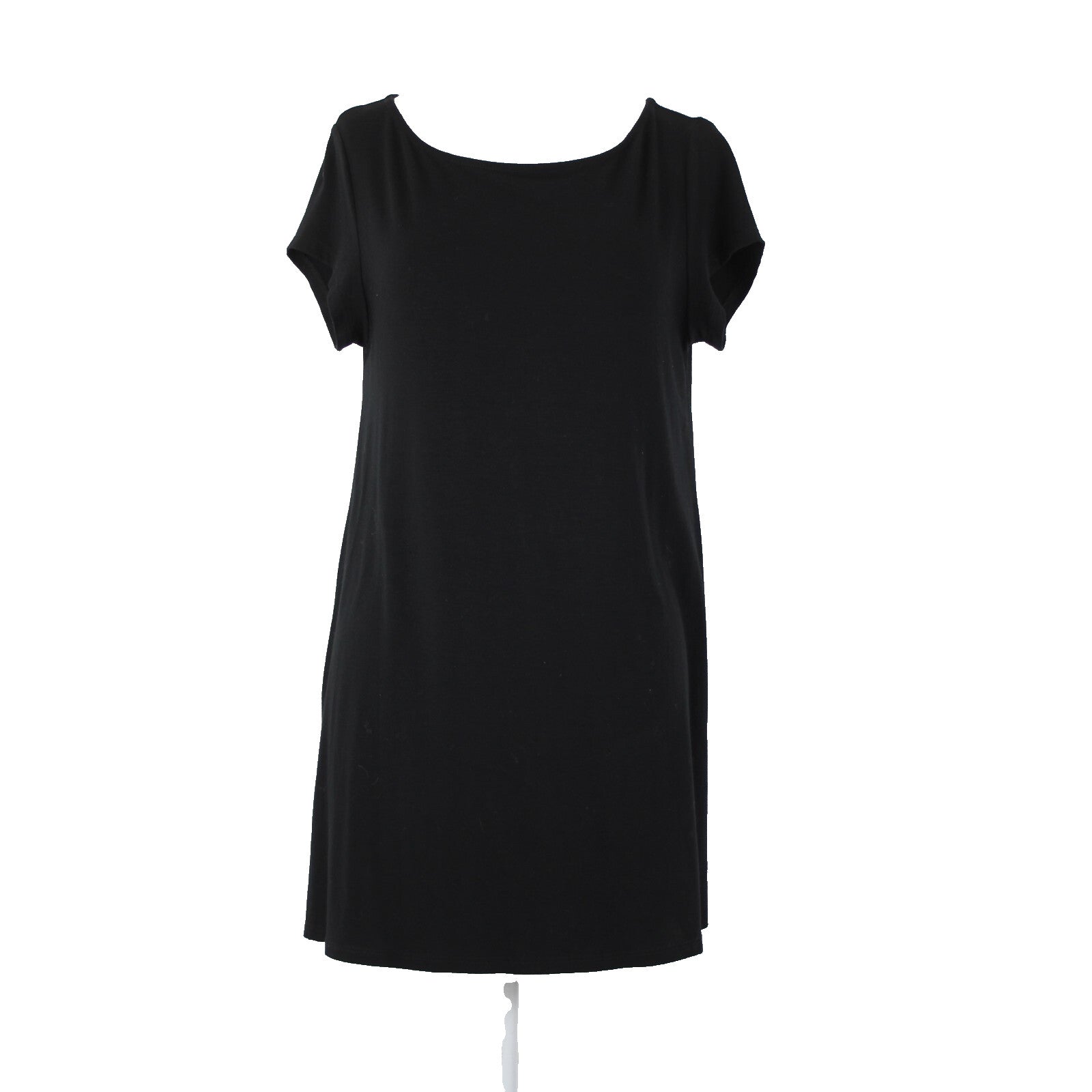Eileen Fisher Sz SP Black Short Sleeve Unlined Short Viscose Spandex Dress