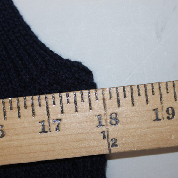 Loft Top NEW $55 Sz L Navy Blue Open Knit V Neck Unlined 100% Cotton Top