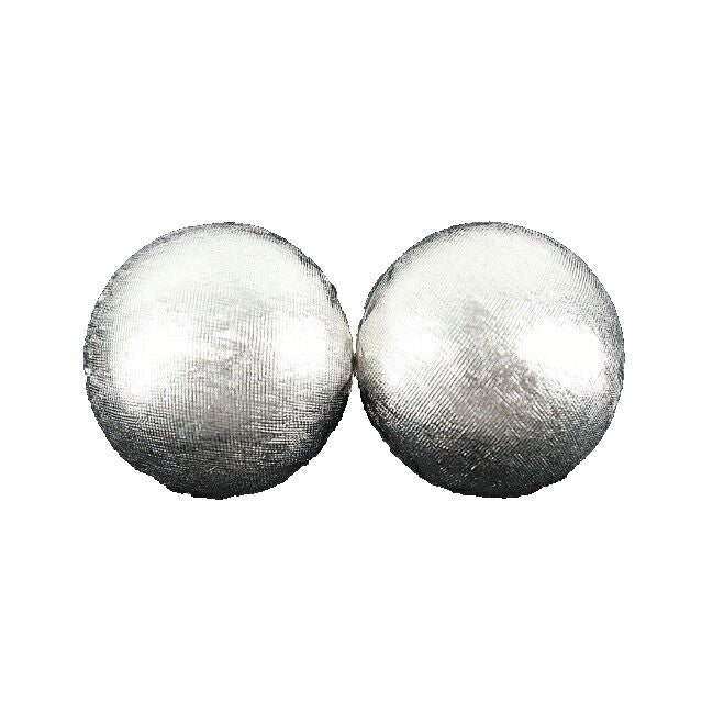 Trifari 3/4 Inch Silvertone Textured Round Dome Clip On Earrings