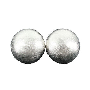 Trifari 3/4 Inch Silvertone Textured Round Dome Clip On Earrings