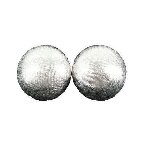 Trifari 3/4 Inch Silvertone Textured Round Dome Clip On Earrings
