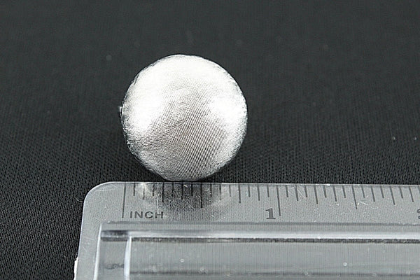 Trifari 3/4 Inch Silvertone Textured Round Dome Clip On Earrings