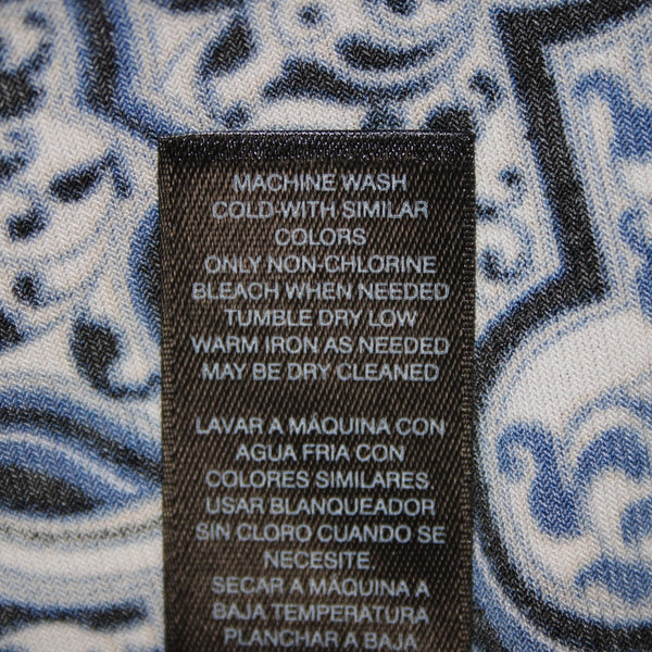 White House Black Market Top Sz XS Navy Blue Black White Tunic Poly Spandex Top