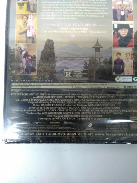 The Grand Budapest Hotel Factory Sealed DVD