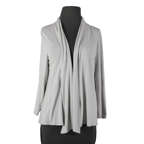 J Jill Sz XS Gray Draped Collar Stretch Rayon Lycra Spandex Wrap Jacket