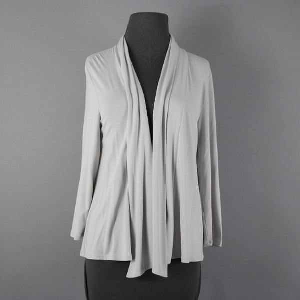 J Jill Sz XS Gray Draped Collar Stretch Rayon Lycra Spandex Wrap Jacket