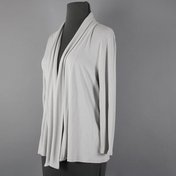 J Jill Sz XS Gray Draped Collar Stretch Rayon Lycra Spandex Wrap Jacket