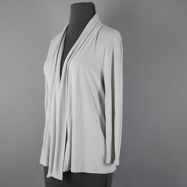J Jill Sz XS Gray Draped Collar Stretch Rayon Lycra Spandex Wrap Jacket