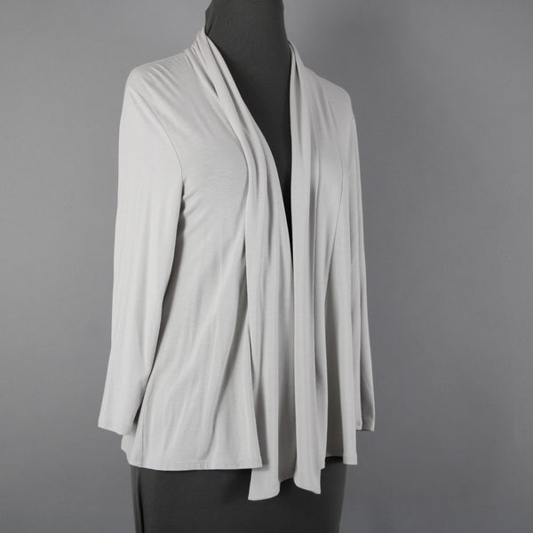 J Jill Sz XS Gray Draped Collar Stretch Rayon Lycra Spandex Wrap Jacket