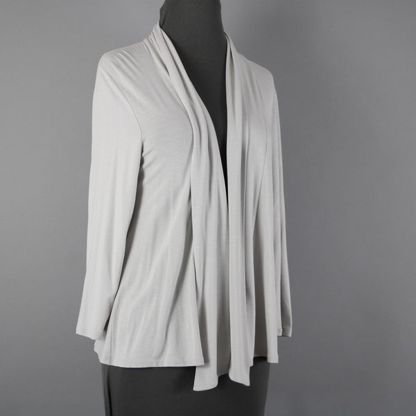 J Jill Sz XS Gray Draped Collar Stretch Rayon Lycra Spandex Wrap Jacket
