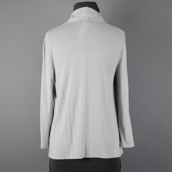 J Jill Sz XS Gray Draped Collar Stretch Rayon Lycra Spandex Wrap Jacket