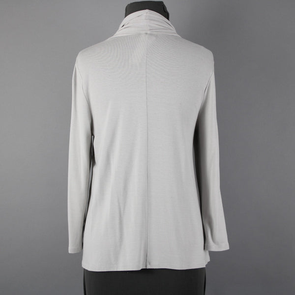 J Jill Sz XS Gray Draped Collar Stretch Rayon Lycra Spandex Wrap Jacket