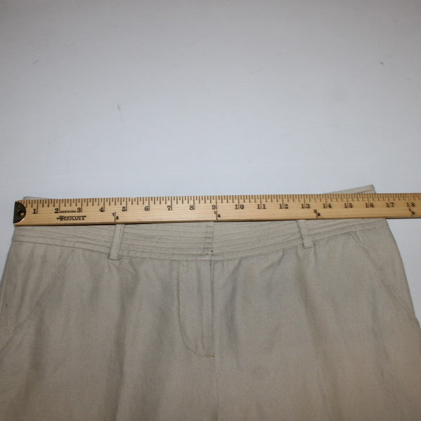 Diane Von Furstenberg Shorts Sz 10 x 13 Tan Gold Knee Length Linen Cotton Shorts