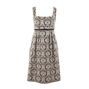 Diane Von Furstenberg Sz 10 Tan Black Gold Pocket Rosa Rio Wool Blend Dress