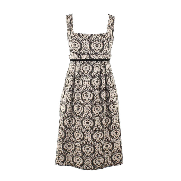 Diane Von Furstenberg Sz 10 Tan Black Gold Pocket Rosa Rio Wool Blend Dress