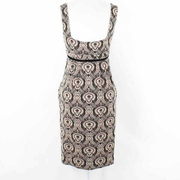 Diane Von Furstenberg Sz 10 Tan Black Gold Pocket Rosa Rio Wool Blend Dress