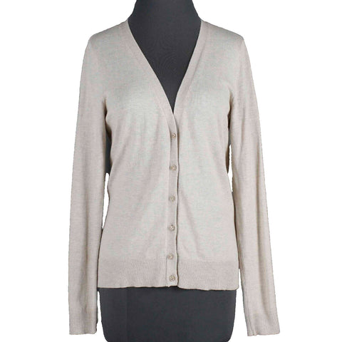 New York & Company NEW $40 Sz M Tan Gold Cotton Rayon Cardigan Sweater