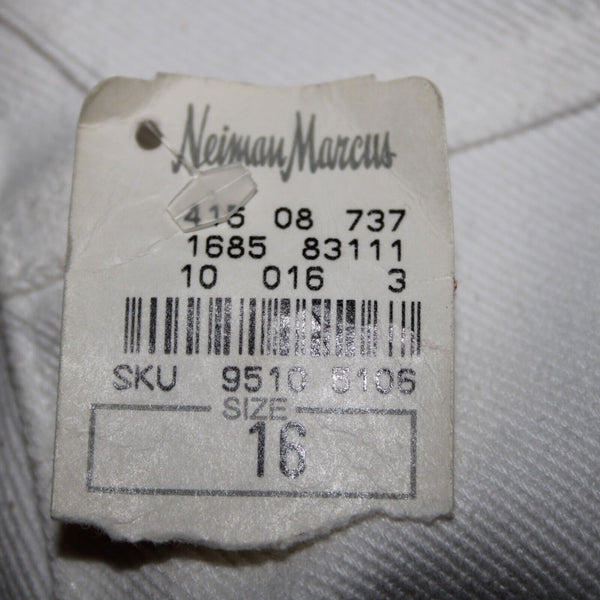 St John NEW Signature Sz 16 x 35 White Denim Pockets Straight Leg Cotton Jeans