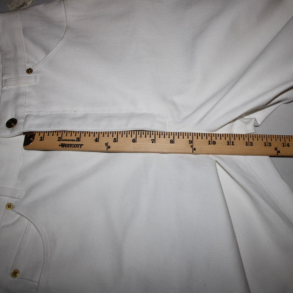St John NEW Signature Sz 16 x 35 White Denim Pockets Straight Leg Cotton Jeans
