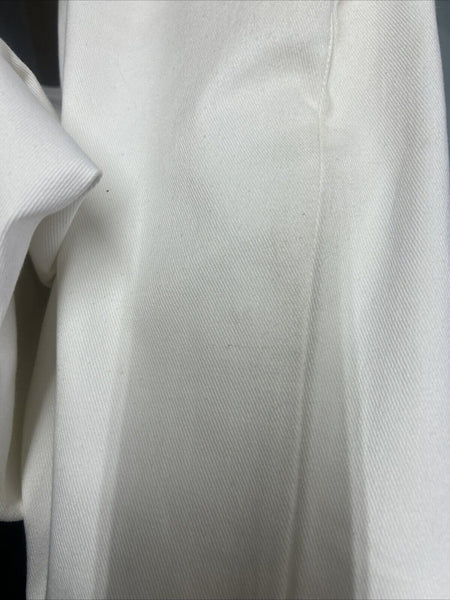 St John NEW Signature Sz 16 x 35 White Denim Pockets Straight Leg Cotton Jeans