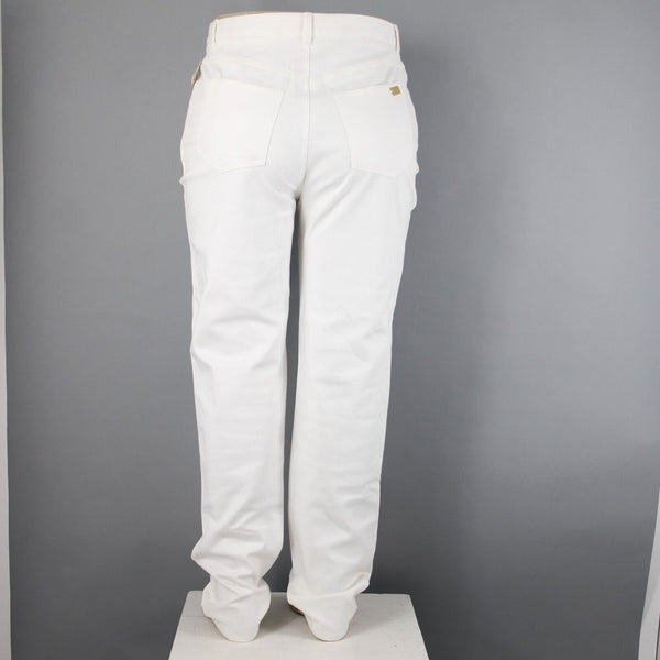 St John NEW Signature Sz 16 x 35 White Denim Pockets Straight Leg Cotton Jeans