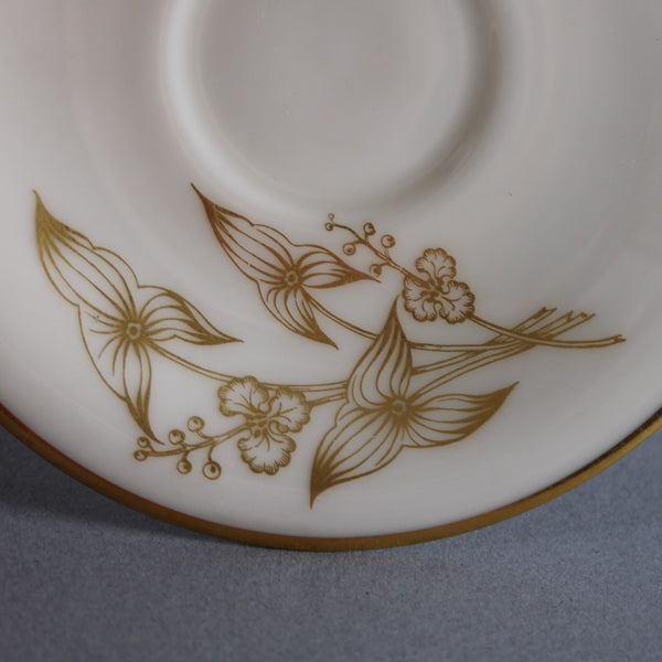 Lenox Teacup With Saucer Arrowhead T-422 Gold Beige Teacup With Saucer