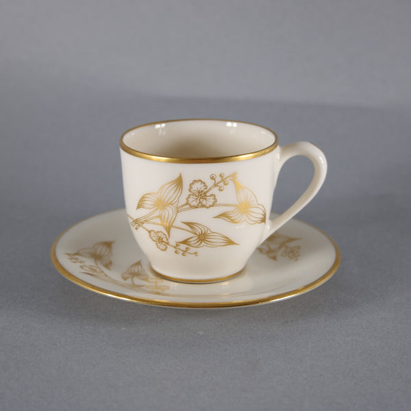 Lenox Teacup With Saucer Arrowhead T-422 Gold Beige Teacup With Saucer