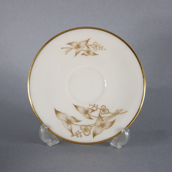 Lenox Teacup With Saucer Arrowhead T-422 Gold Beige Teacup With Saucer