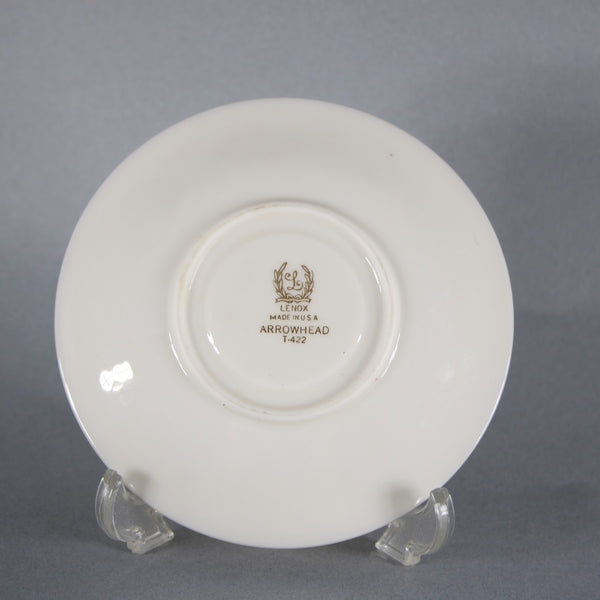 Lenox Teacup With Saucer Arrowhead T-422 Gold Beige Teacup With Saucer