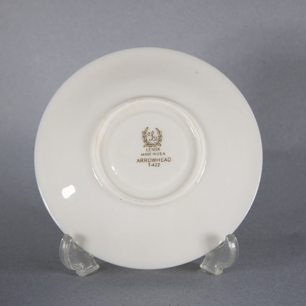 Lenox Teacup With Saucer Arrowhead T-422 Gold Beige Teacup With Saucer