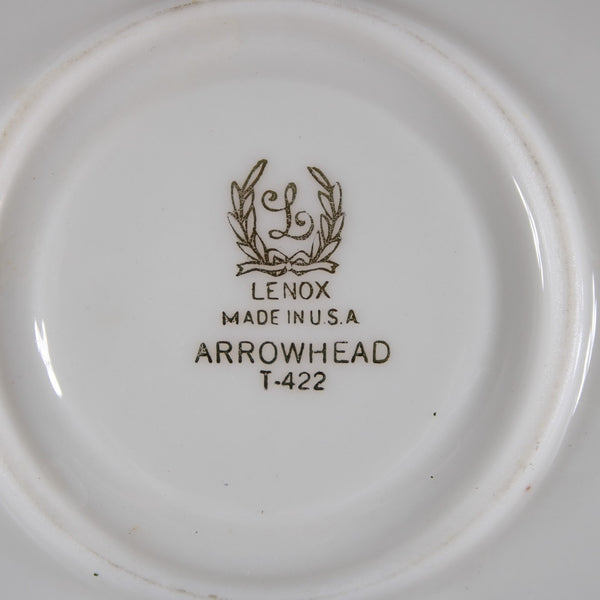 Lenox Teacup With Saucer Arrowhead T-422 Gold Beige Teacup With Saucer