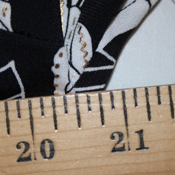 Robbie Bee Dress NEW $79 Sz 3X Black White Gold Multi Floral Poly Spandex Dress