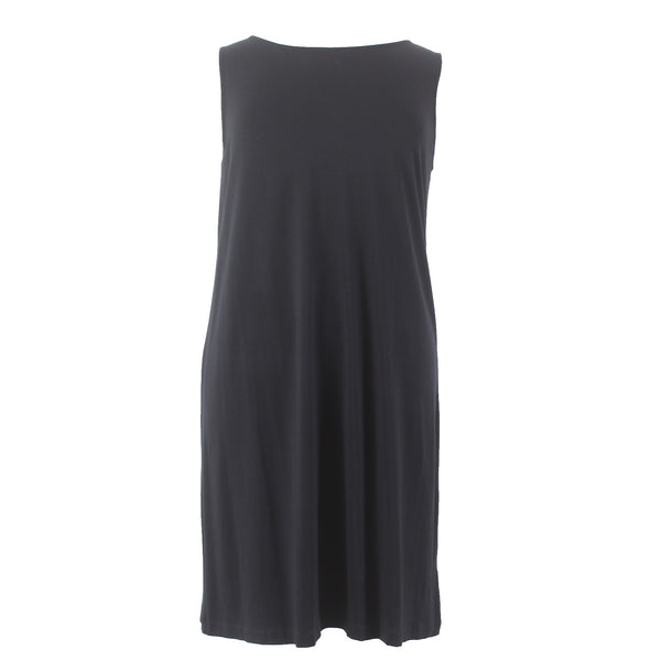 Eileen Fisher Dress Sz XL Black Slip On Viscose Lycra Dress See Measurements 1