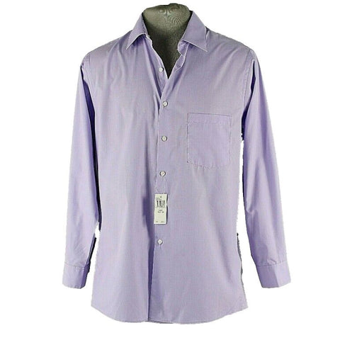 Van Heusen NEW $60 Sz M 15 32 33 R Orchid Lavender Cotton Bld Poplin Shirt